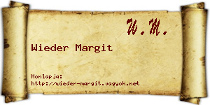 Wieder Margit névjegykártya